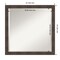 Beveled Wood Bathroom Wall Mirror, Whiskey Brown Rustic Frame